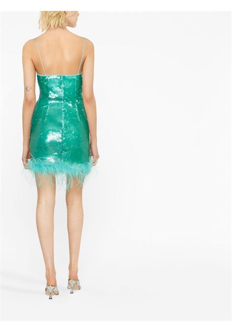 Light blue feather-trim sequinned minidress - women GIUSEPPE DI MORABITO | PS23288DRP22755